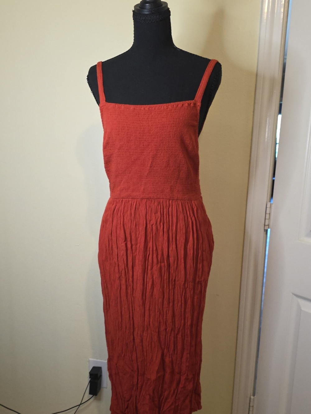 Old Navy Rust Orange Sleeveless Midi Dress